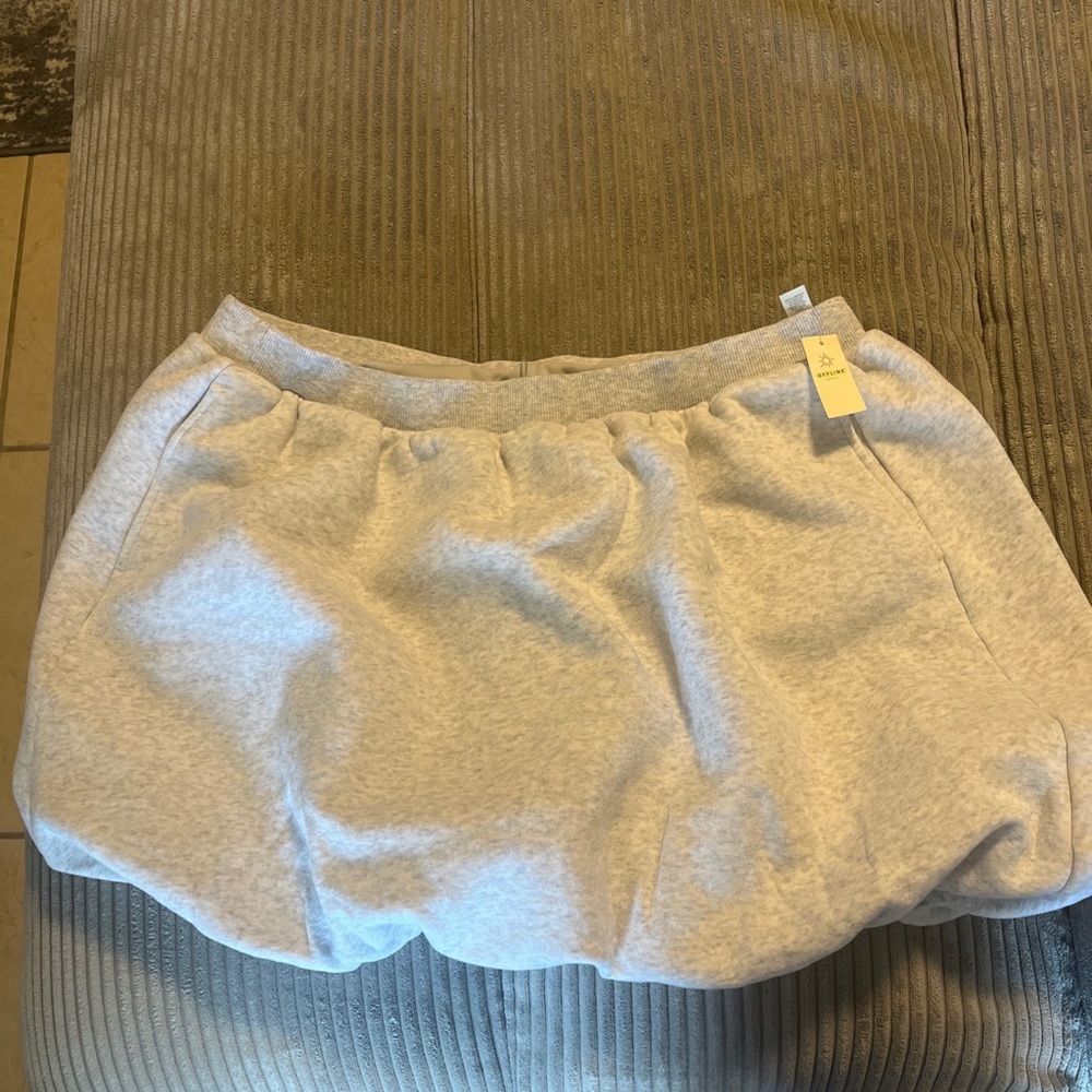 Offline By Aerie Cloud Fleece Bubble Skort Size Small NWT Gray Size XL - Picture 3 of 11